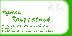 agnes kosztelnik business card